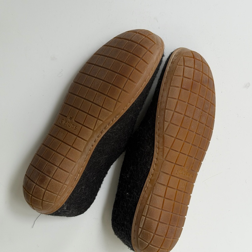 Glerups Denmark Cozy Black Wool Slippers sz 39 - Picture 3 of 5